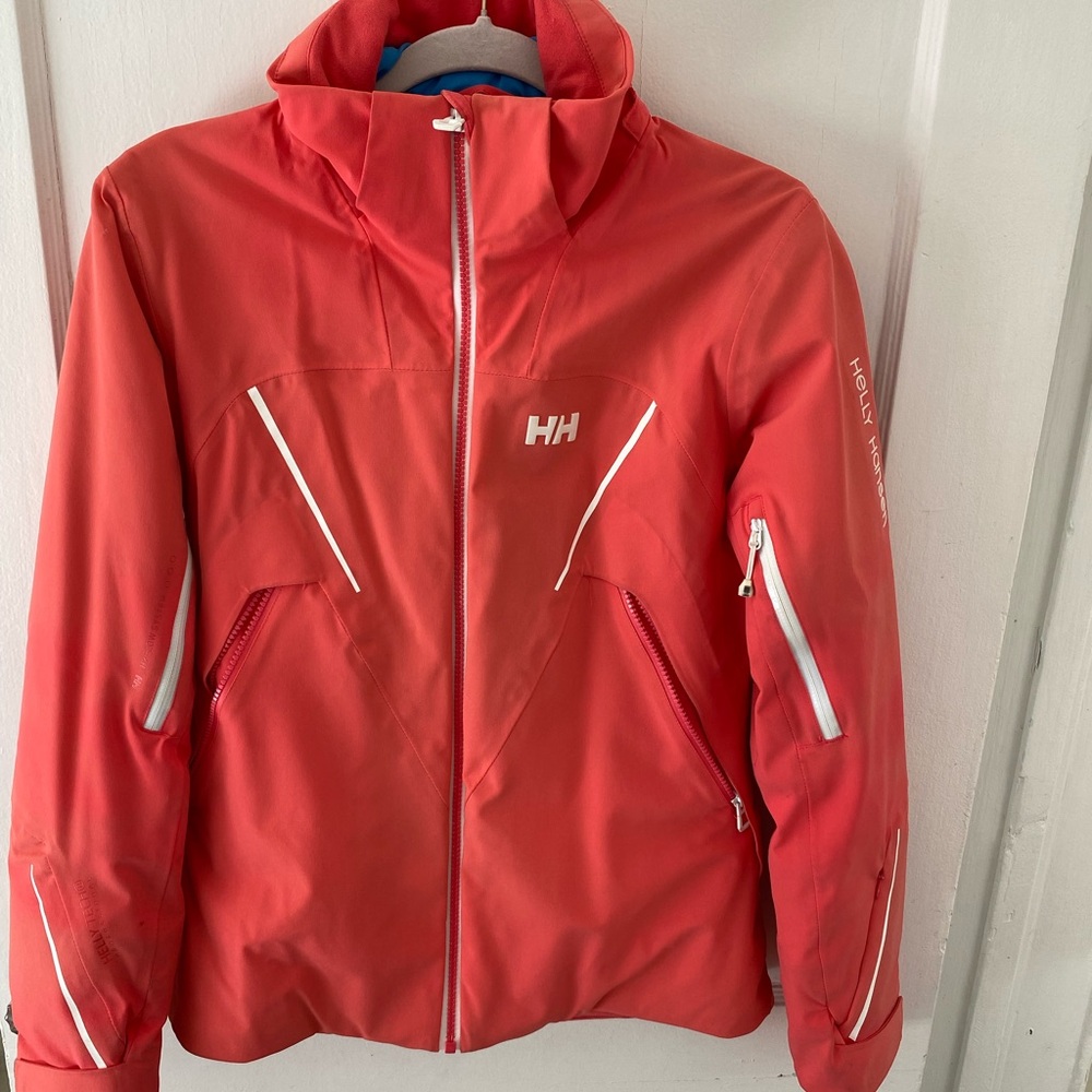 Helly Hansen ski jacket  h20 temp regulating Coral Jacket with White reflective